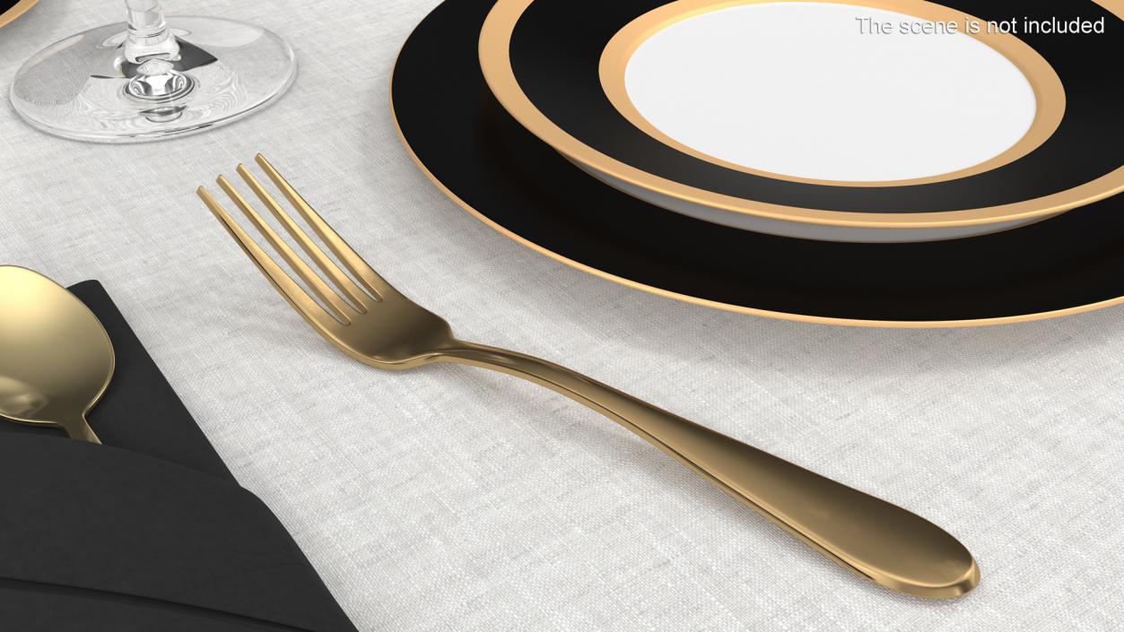 3D Golden Fork