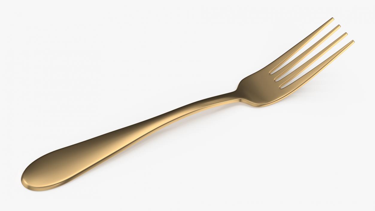 3D Golden Fork