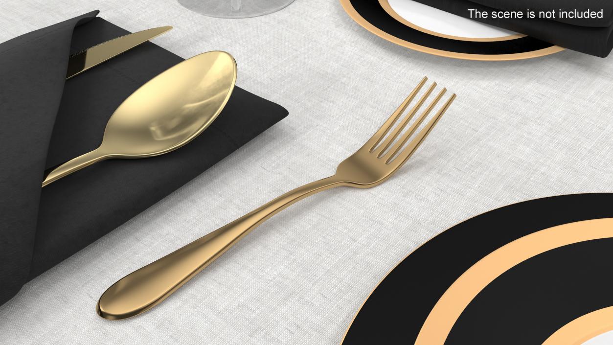 3D Golden Fork