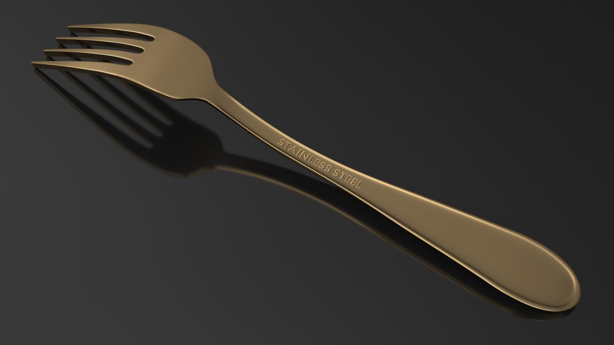 3D Golden Fork