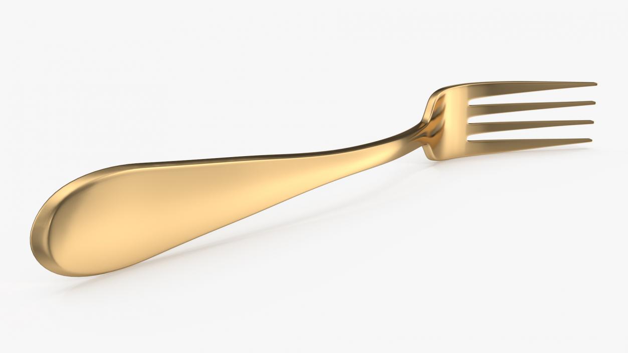 3D Golden Fork