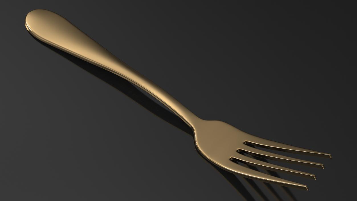 3D Golden Fork