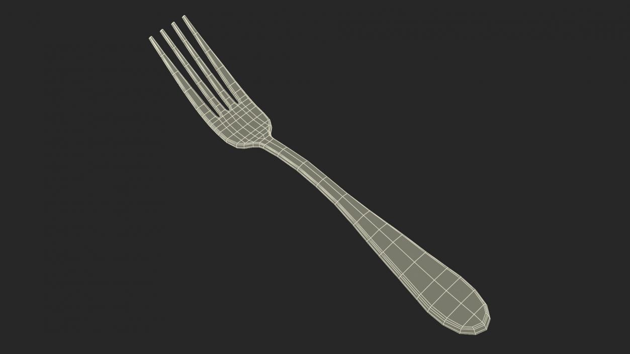 3D Golden Fork