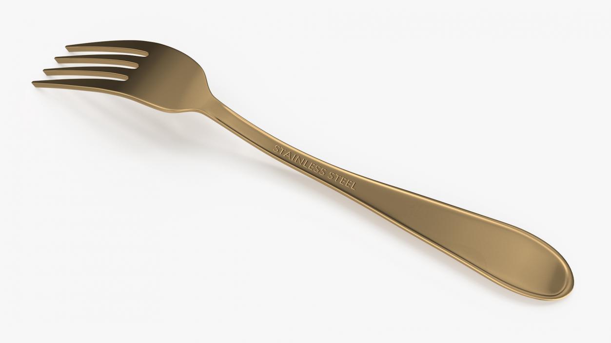 3D Golden Fork