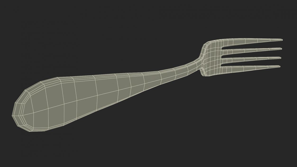 3D Golden Fork