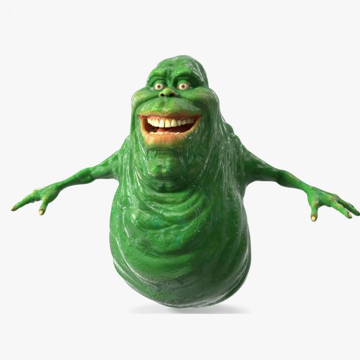 3D model Slimer Ghost Character Rigged for Cinema 4D 2