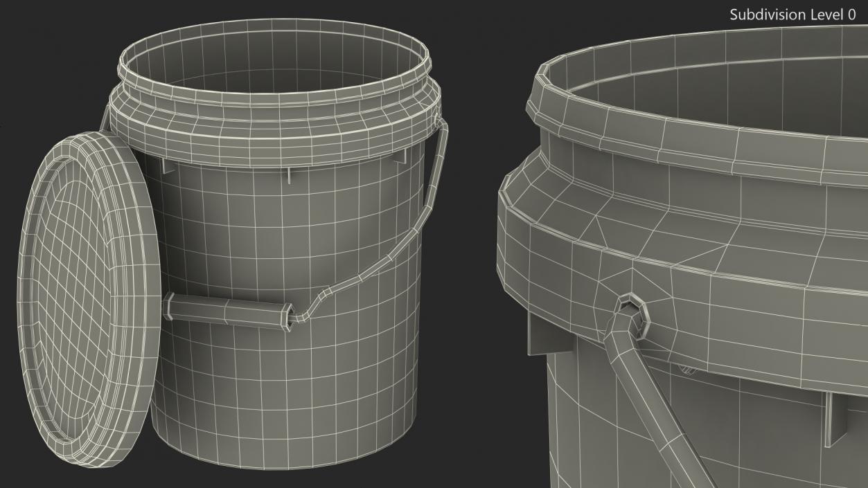 3D Food Grade 5l Plastic Bucket model