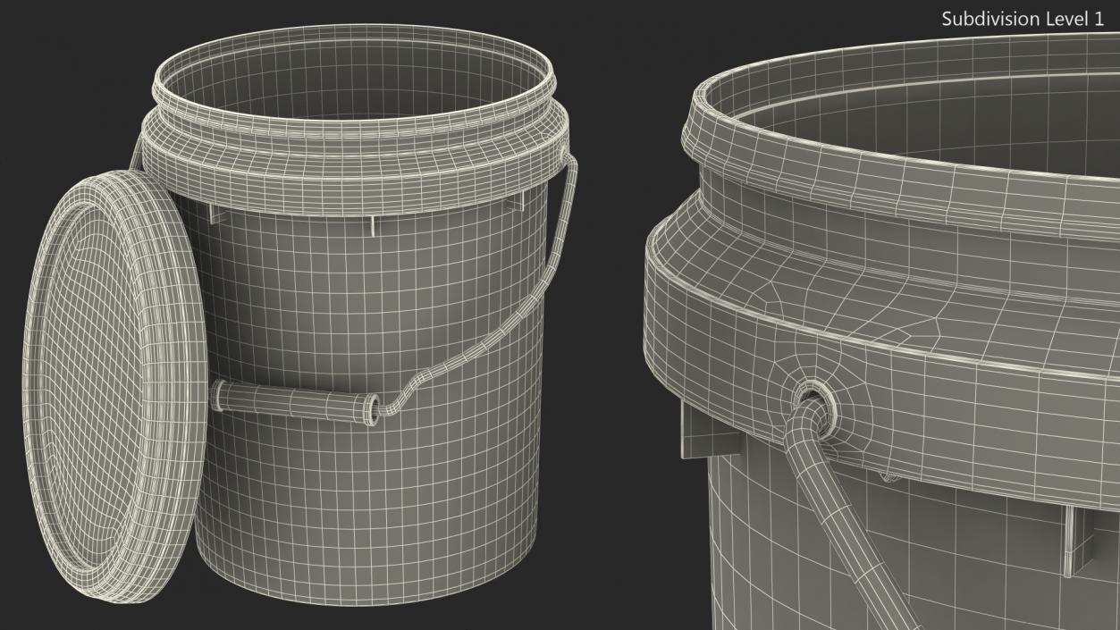 3D Food Grade 5l Plastic Bucket model