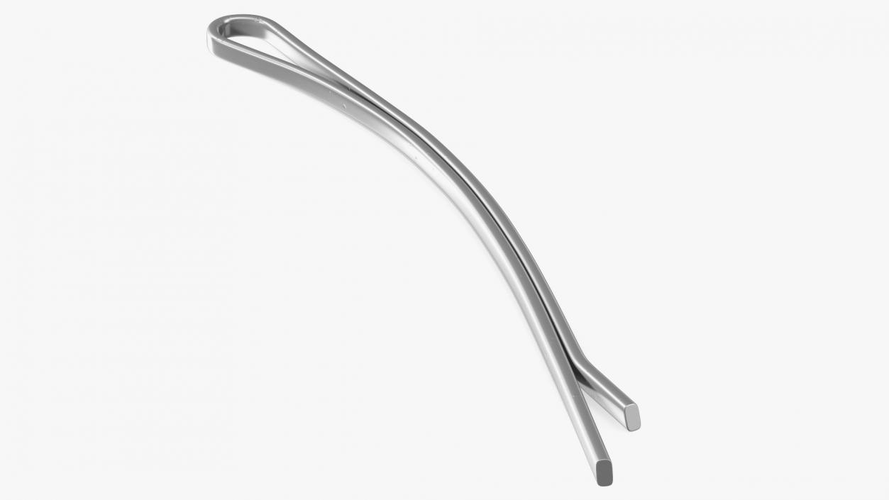 Curved Hair Pin Silver 3D