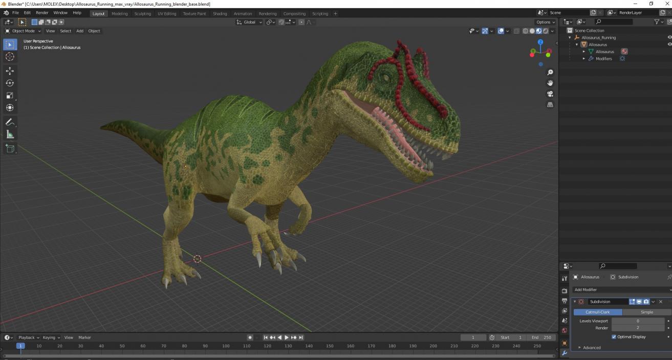 3D Allosaurus Running model