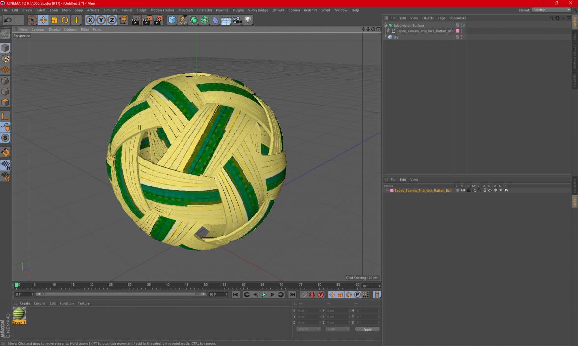 Sepak Takraw Thai Kick Rattan Ball 3D model