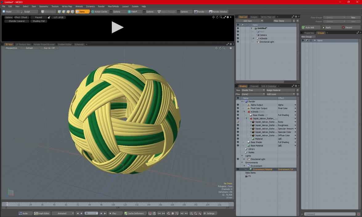 Sepak Takraw Thai Kick Rattan Ball 3D model