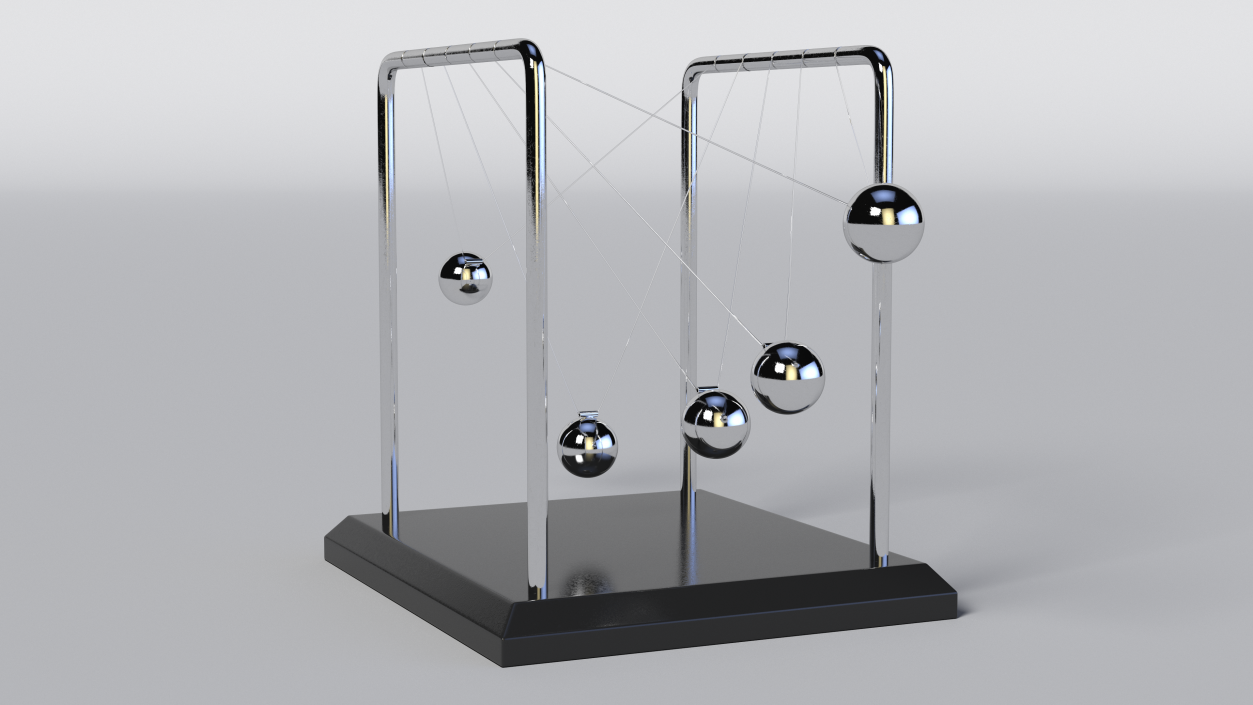 Newton's Pendulum Rigged 3D model