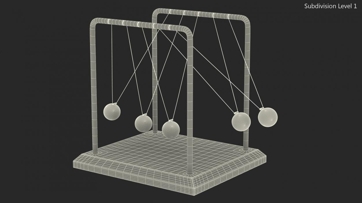 Newton's Pendulum Rigged 3D model