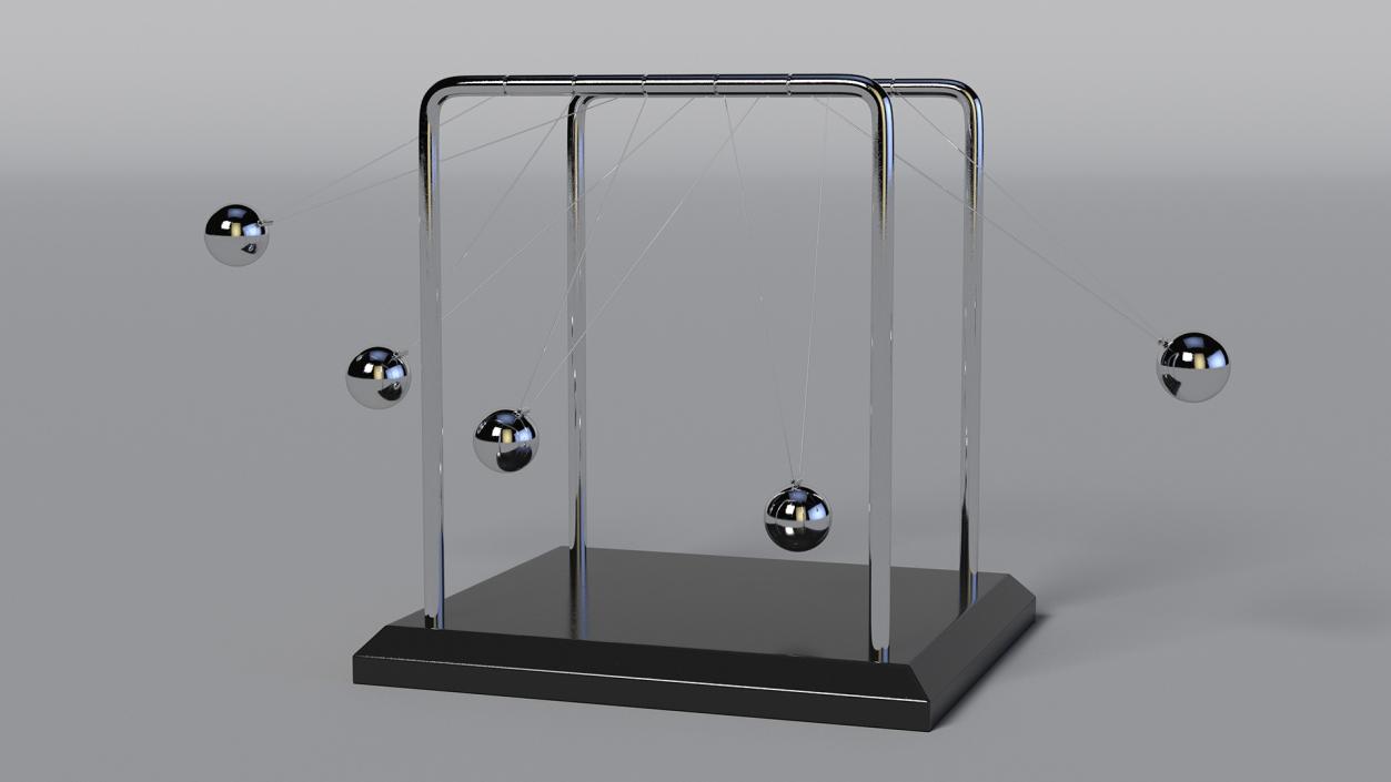 Newton's Pendulum Rigged 3D model