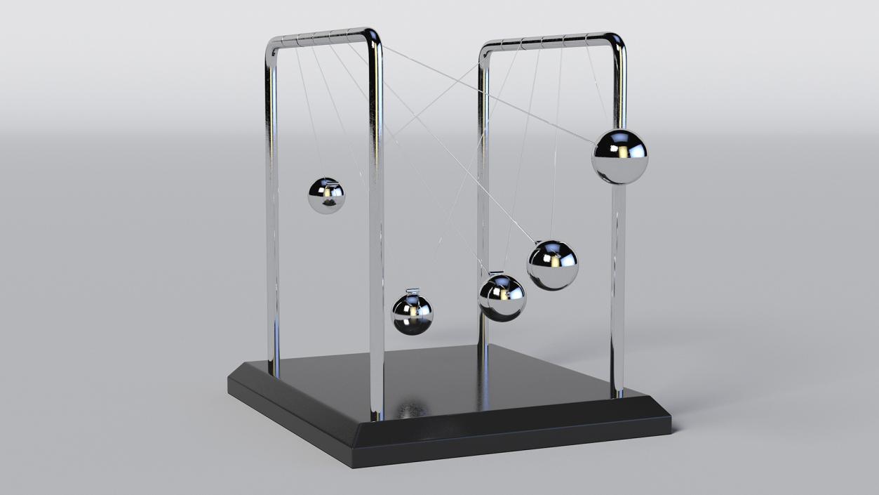 Newton's Pendulum Rigged 3D model