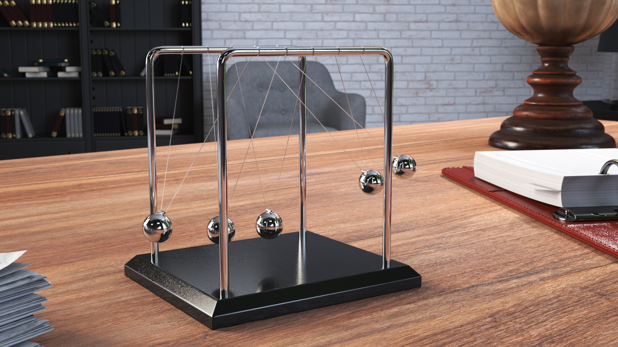 Newton's Pendulum Rigged 3D model