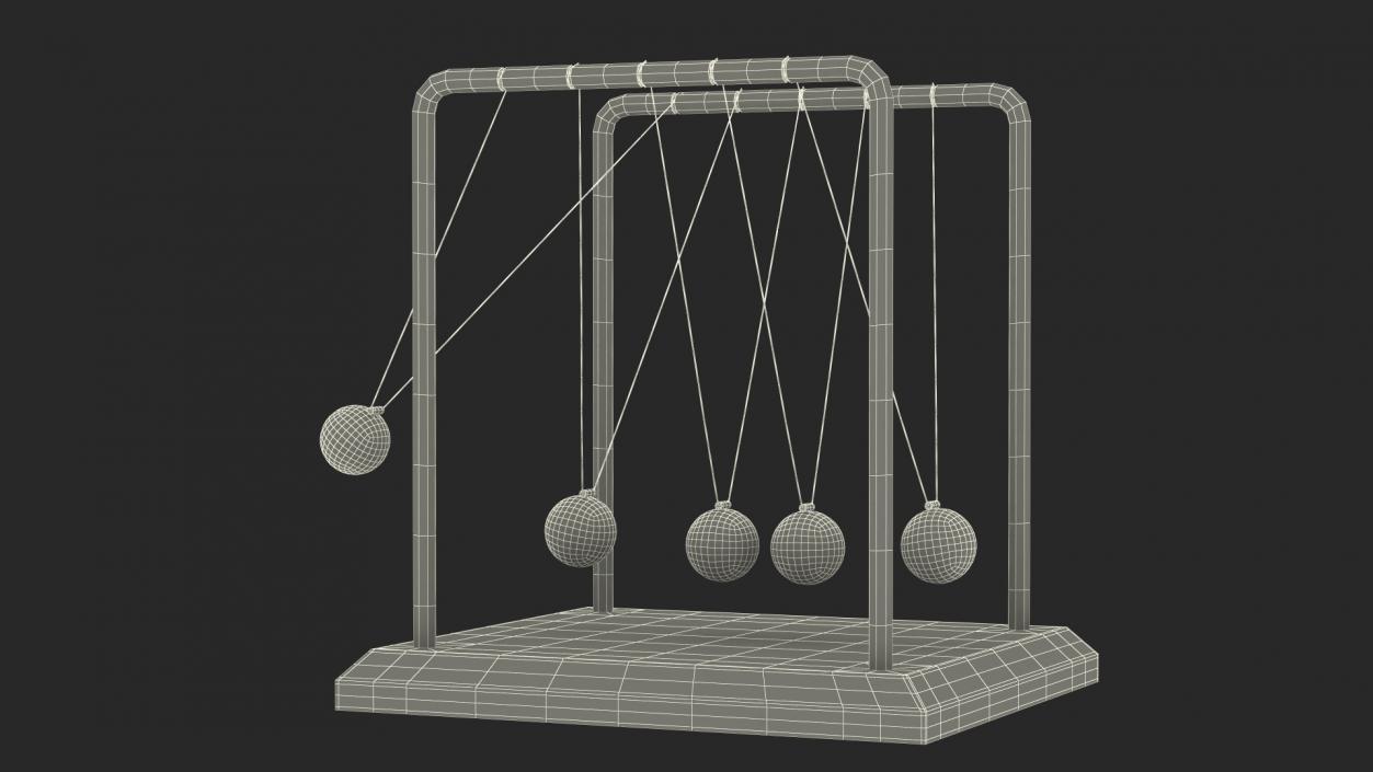 Newton's Pendulum Rigged 3D model