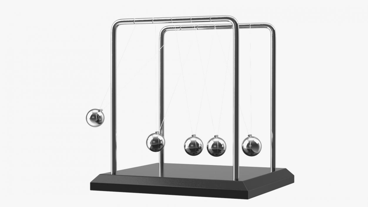 Newton's Pendulum Rigged 3D model