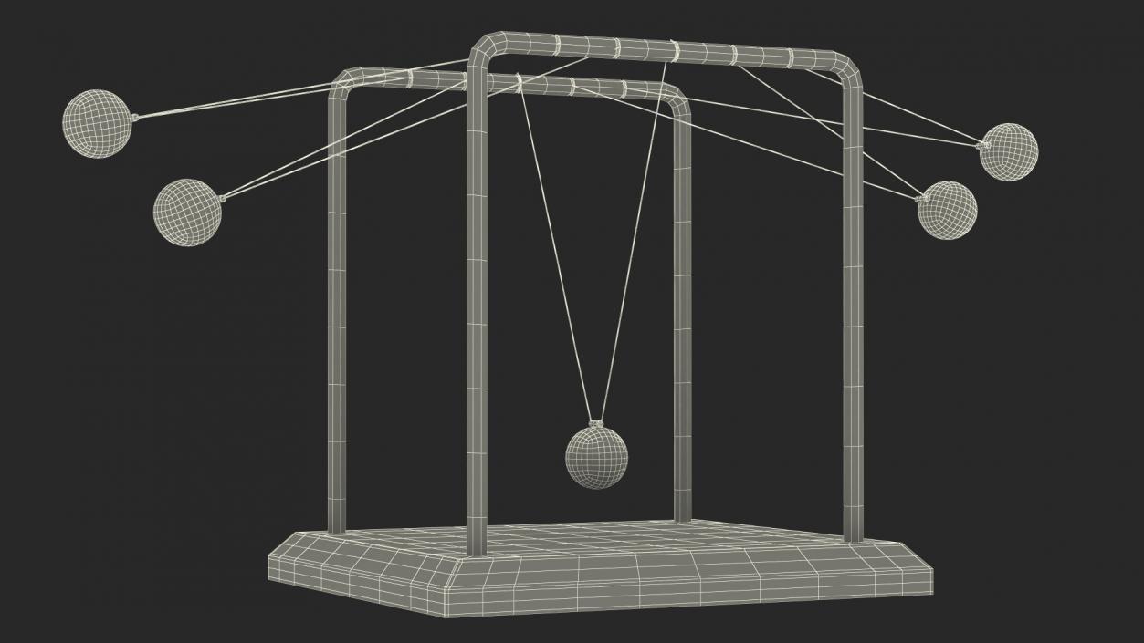 Newton's Pendulum Rigged 3D model