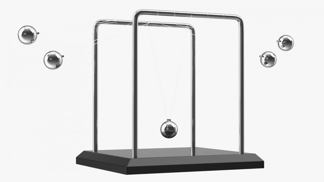 Newton's Pendulum Rigged 3D model