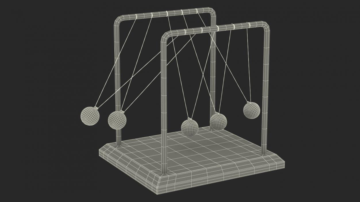 Newton's Pendulum Rigged 3D model