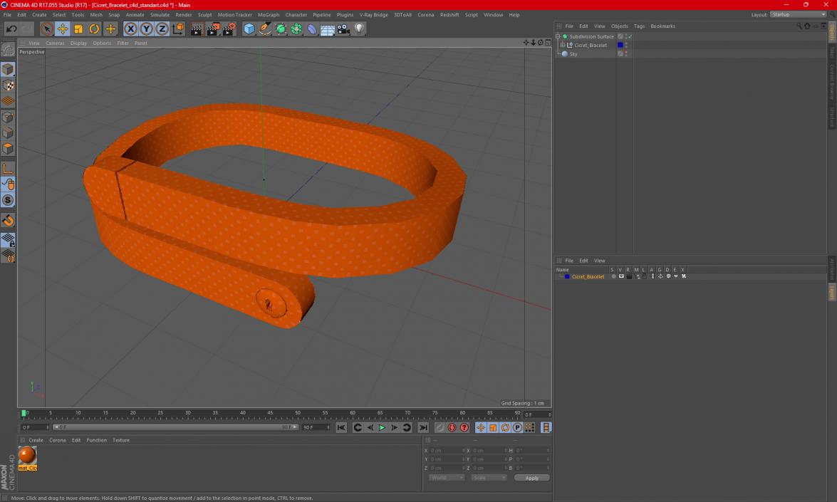 3D model Cicret Bracelet