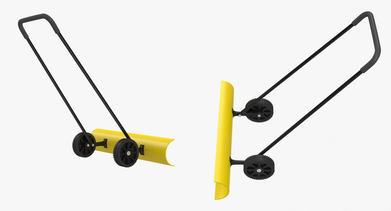 3D Snow Shovel with Wheels model