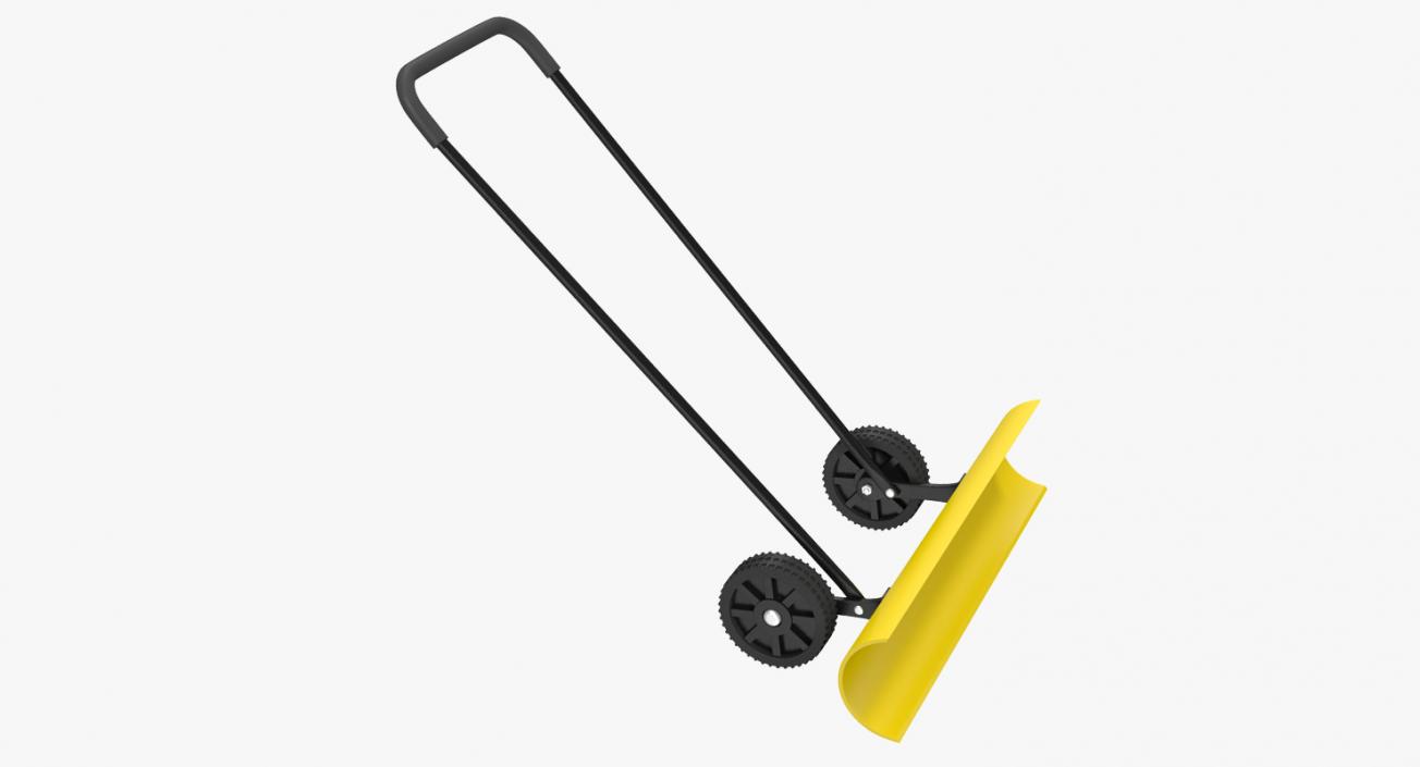 3D Snow Shovel with Wheels model