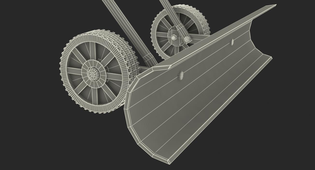 3D Snow Shovel with Wheels model