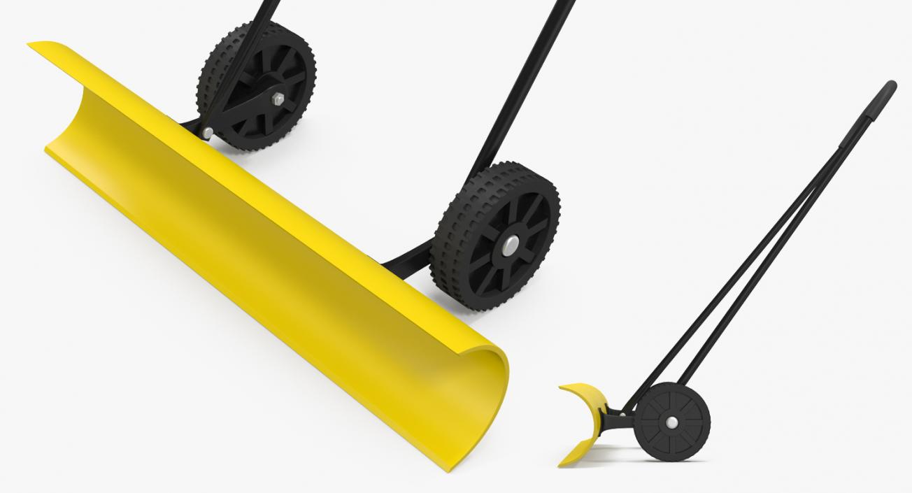 3D Snow Shovel with Wheels model