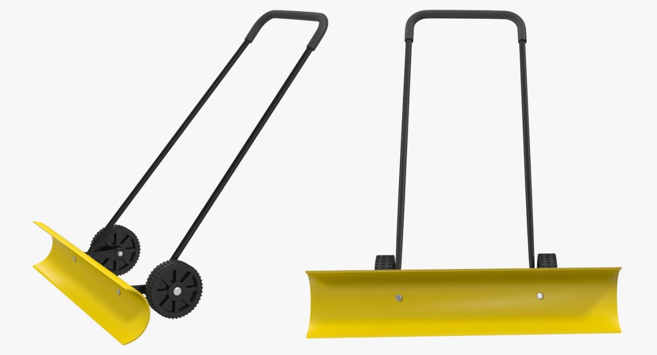 3D Snow Shovel with Wheels model