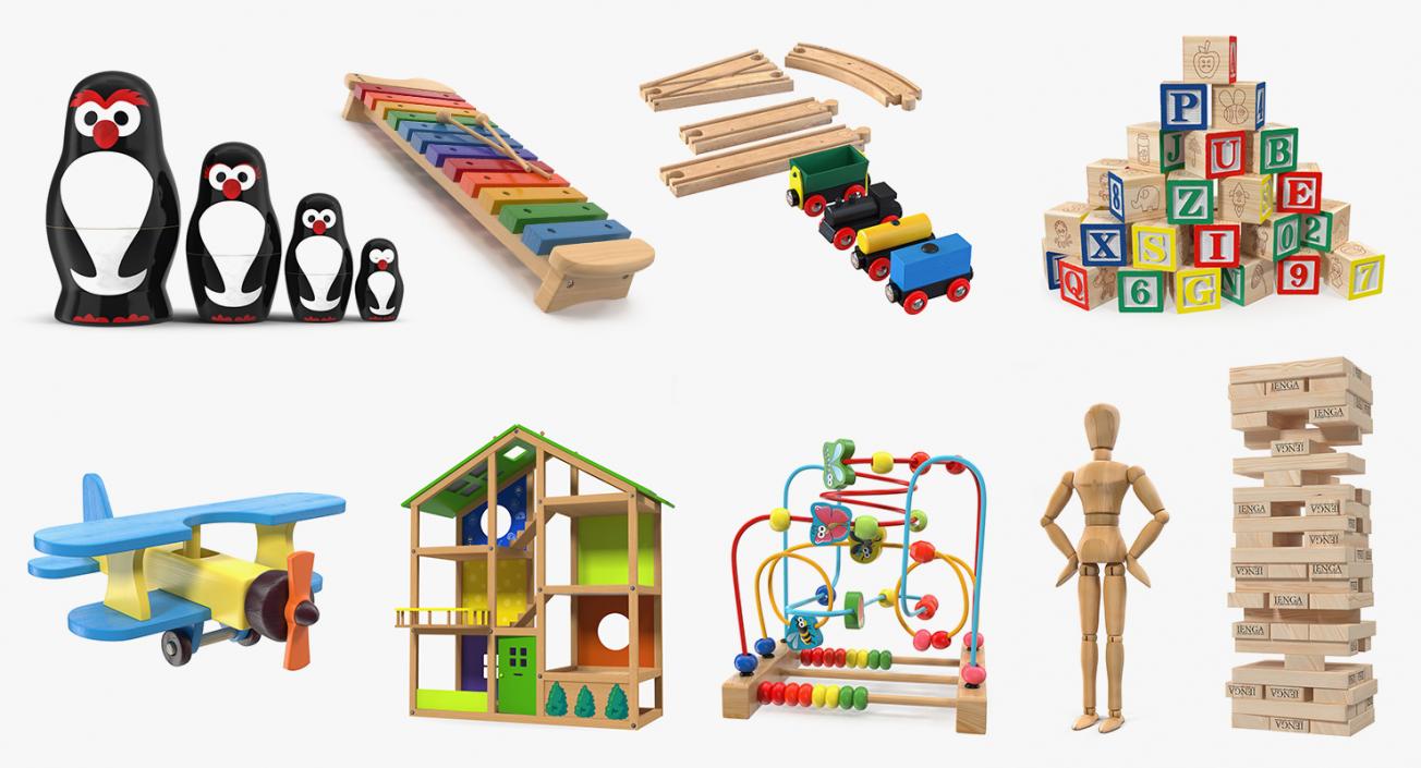 Wooden Toys Collection 3 3D model