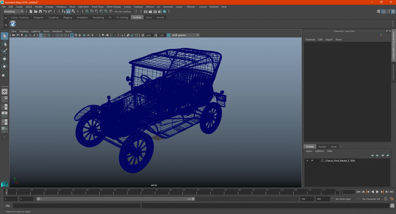 3D model Classic Ford Model T 1926