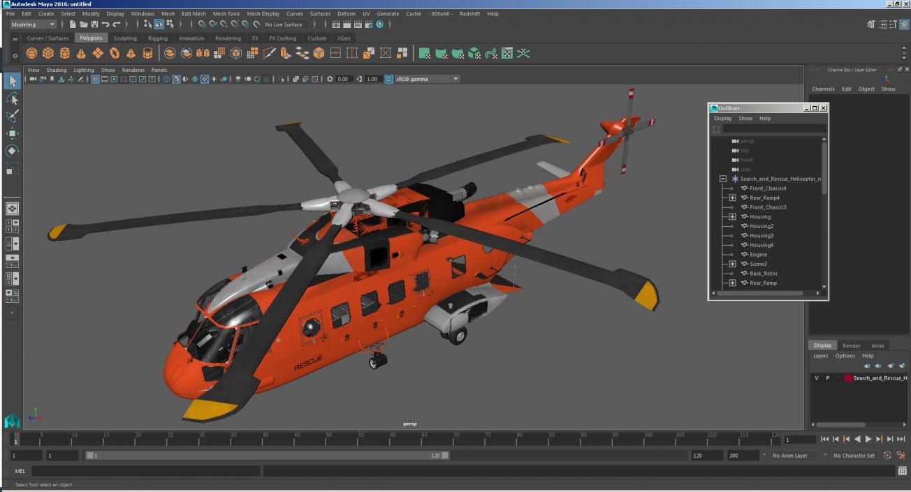 3D Search and Rescue Helicopter model