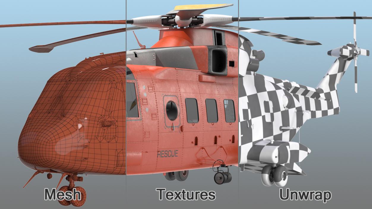 3D Search and Rescue Helicopter model