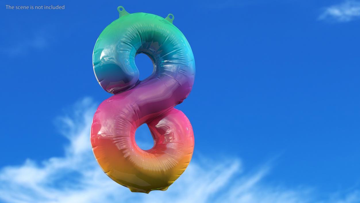 3D model Balloon Numbers 8 Rainbow