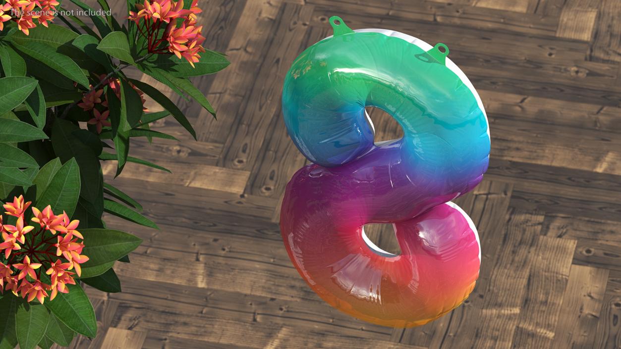 3D model Balloon Numbers 8 Rainbow