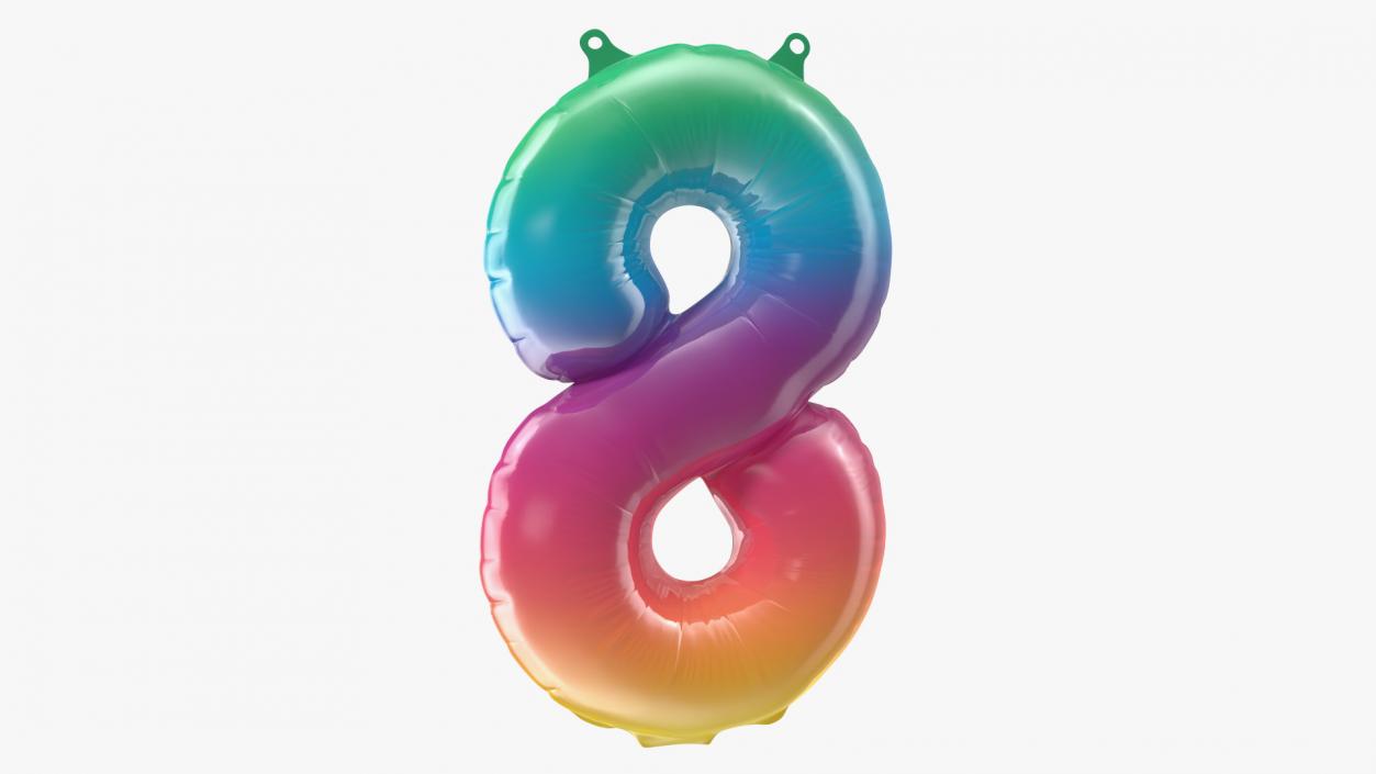 3D model Balloon Numbers 8 Rainbow