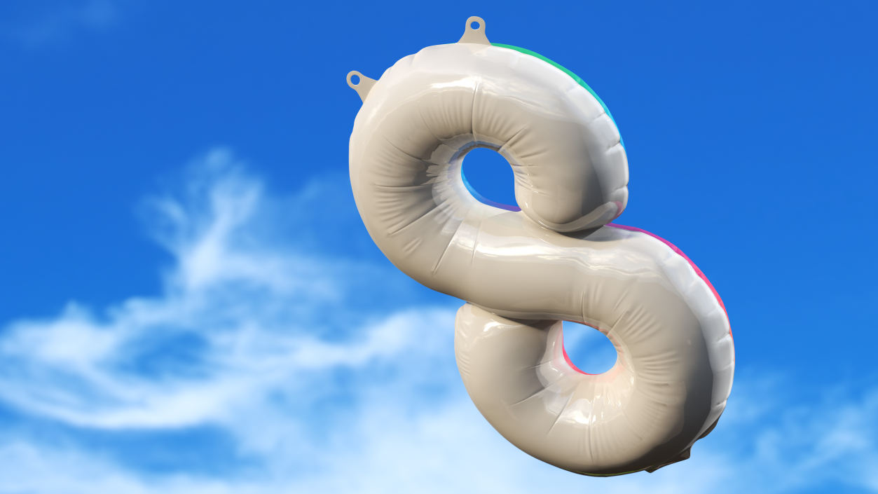 3D model Balloon Numbers 8 Rainbow