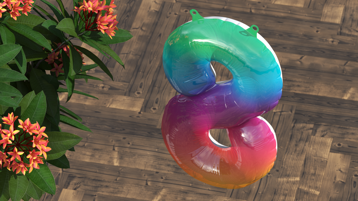 3D model Balloon Numbers 8 Rainbow