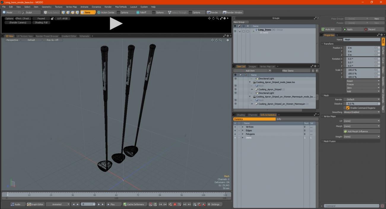 3D model Long Irons