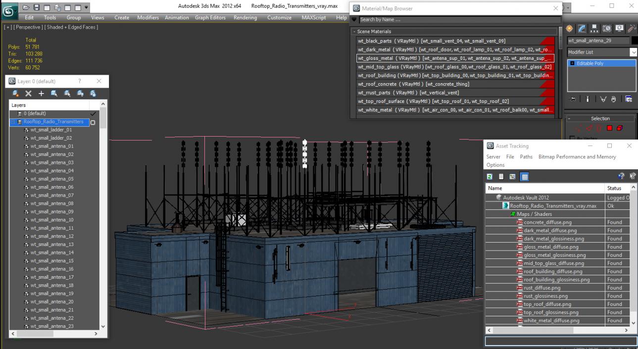 3D Rooftop Radio Transmitters