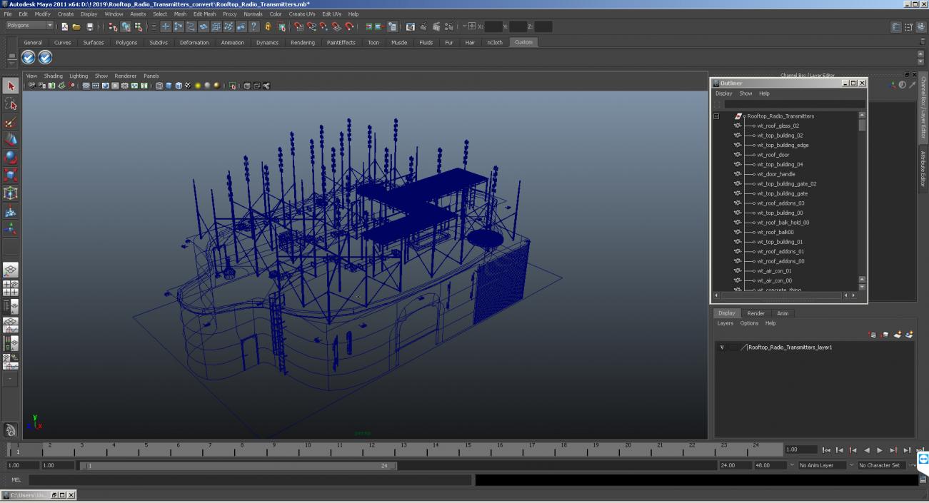 3D Rooftop Radio Transmitters