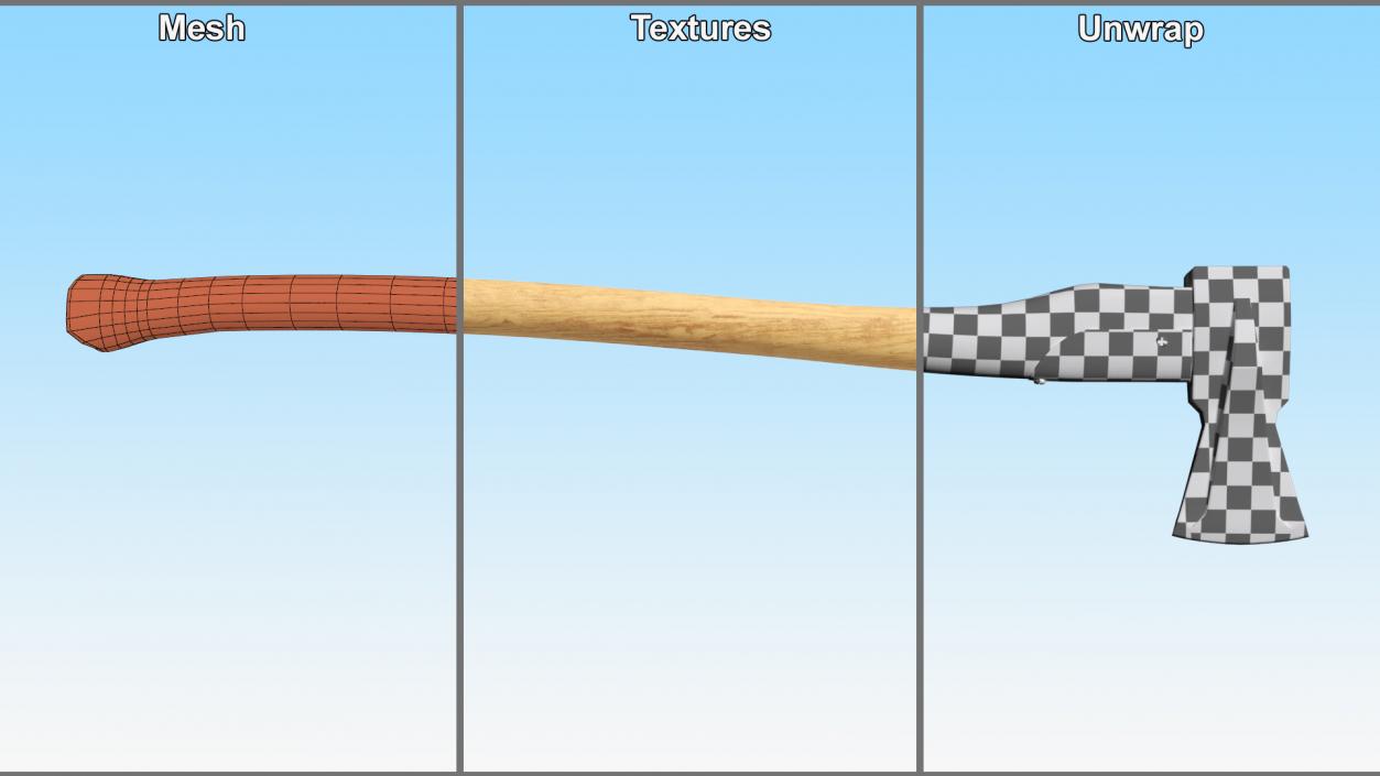 3D Heavy Log Splitting Axe model