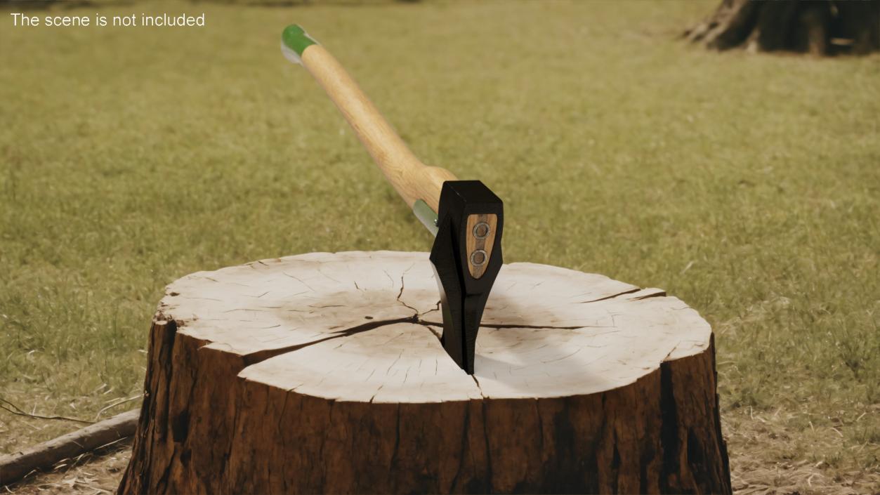 3D Heavy Log Splitting Axe model