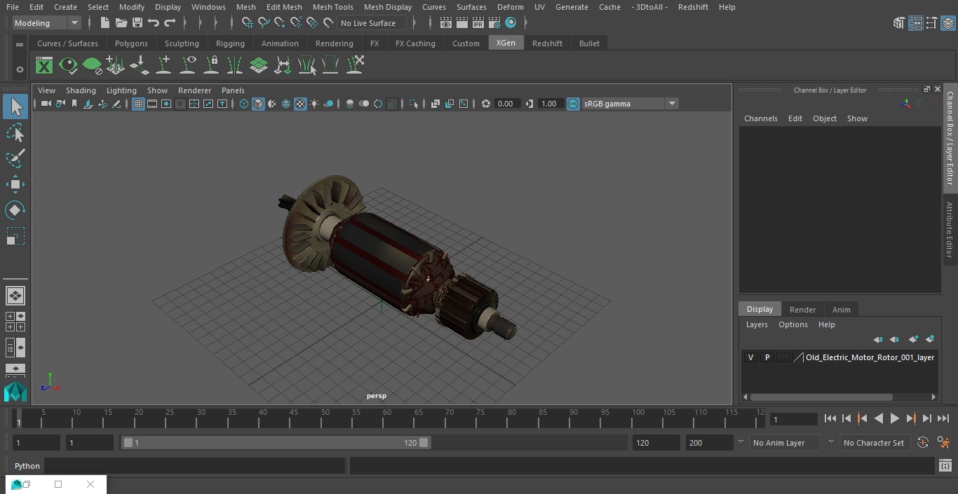 Old Electric Motor Rotor 3D model