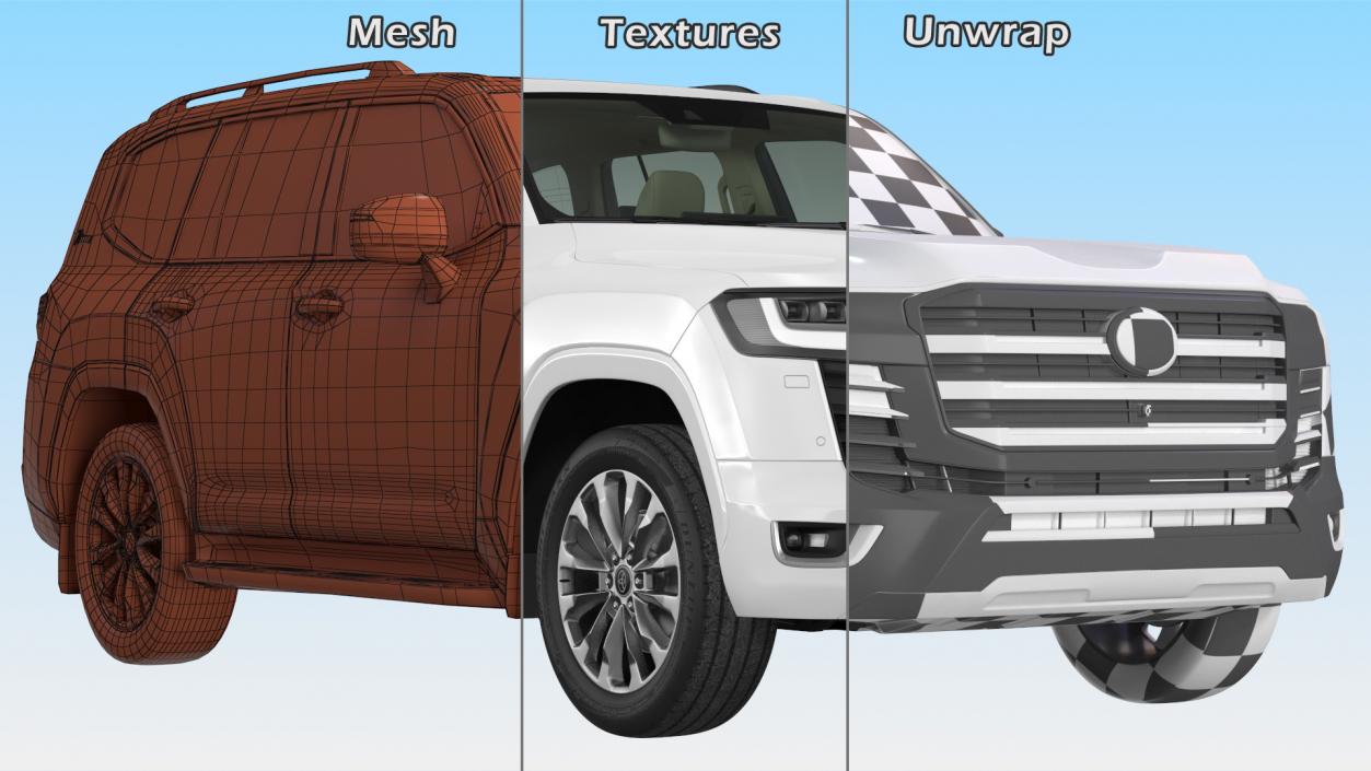 3D Toyota Land Cruiser 2022 Light On model