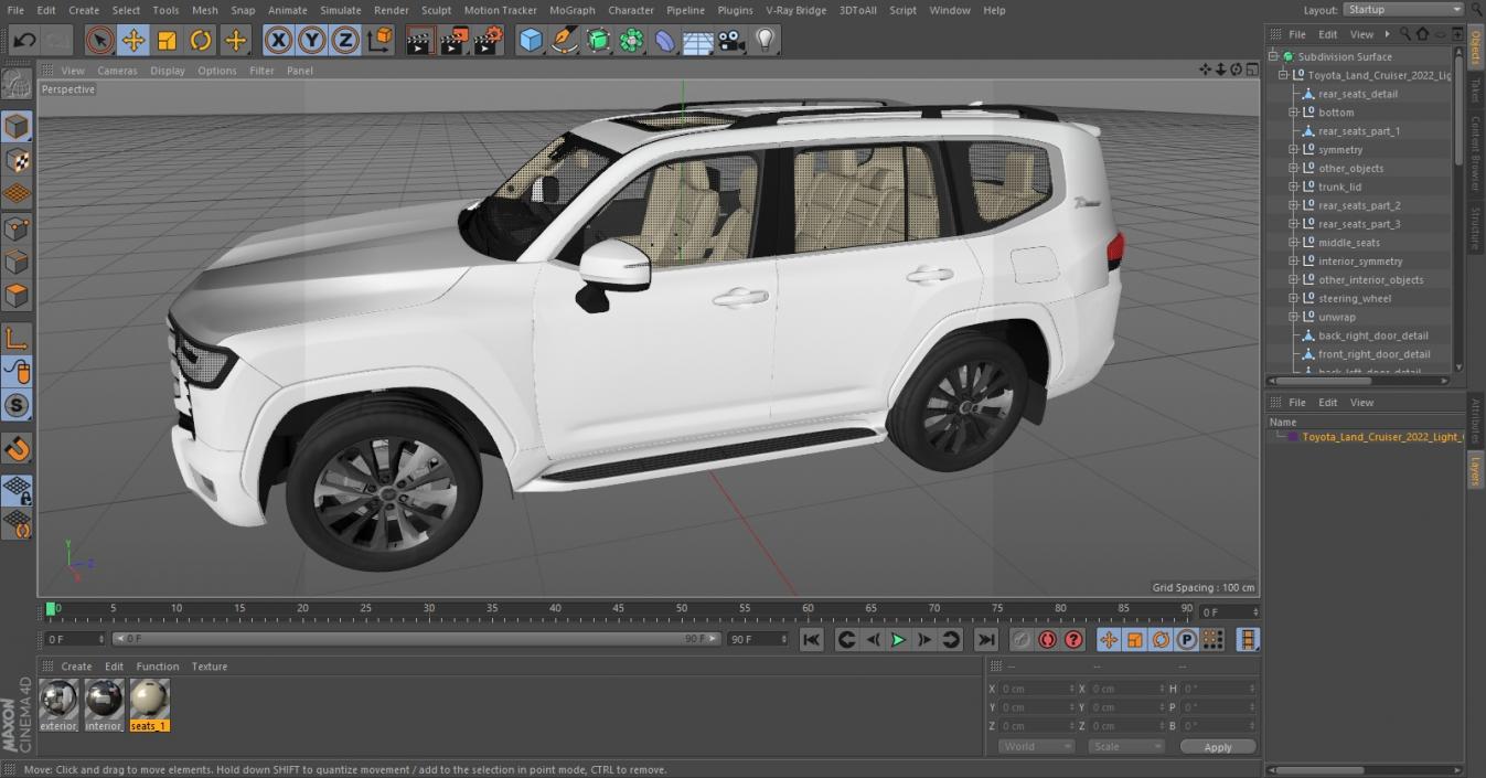 3D Toyota Land Cruiser 2022 Light On model