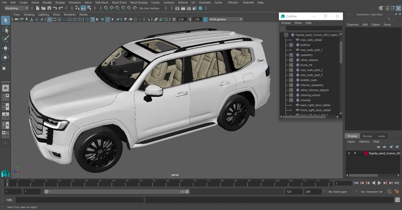 3D Toyota Land Cruiser 2022 Light On model